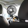 Car Cooling Air Fan USB Double Head Car ElectricCooling Air Fan for Rear Seat 360 Degree Rotatable with LED