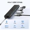 HUB Ugreen CM219 25851 z 4 portami USB-A 3.0 i kablem USB-A 3.0 15cm - czarny