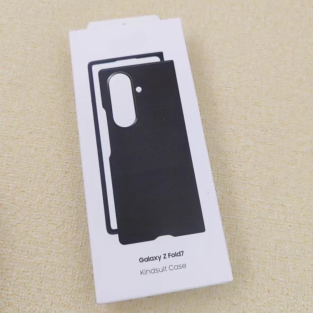 Luxury PU Leather Phone Case for Samsung Z Fold 7 6 5 4 3 Solid Color Slim Shockproof Protect Cover Bumper Mobile Shell