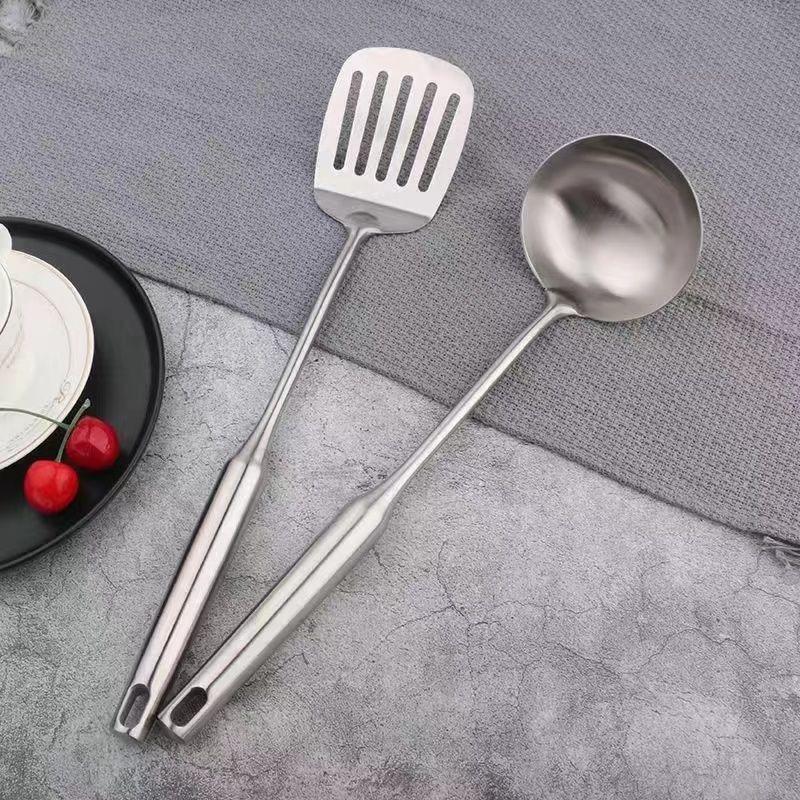 German Stainless Steel Stir-Fry Spatula & Ladle Kitchen Utensil Set