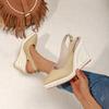 Fashion Wedges High Heel Platform Sandals Women Point Toe Hemp Heels Ankle Strap Sandals Ladies Summer Chaussures Femme Sandalias Mujer