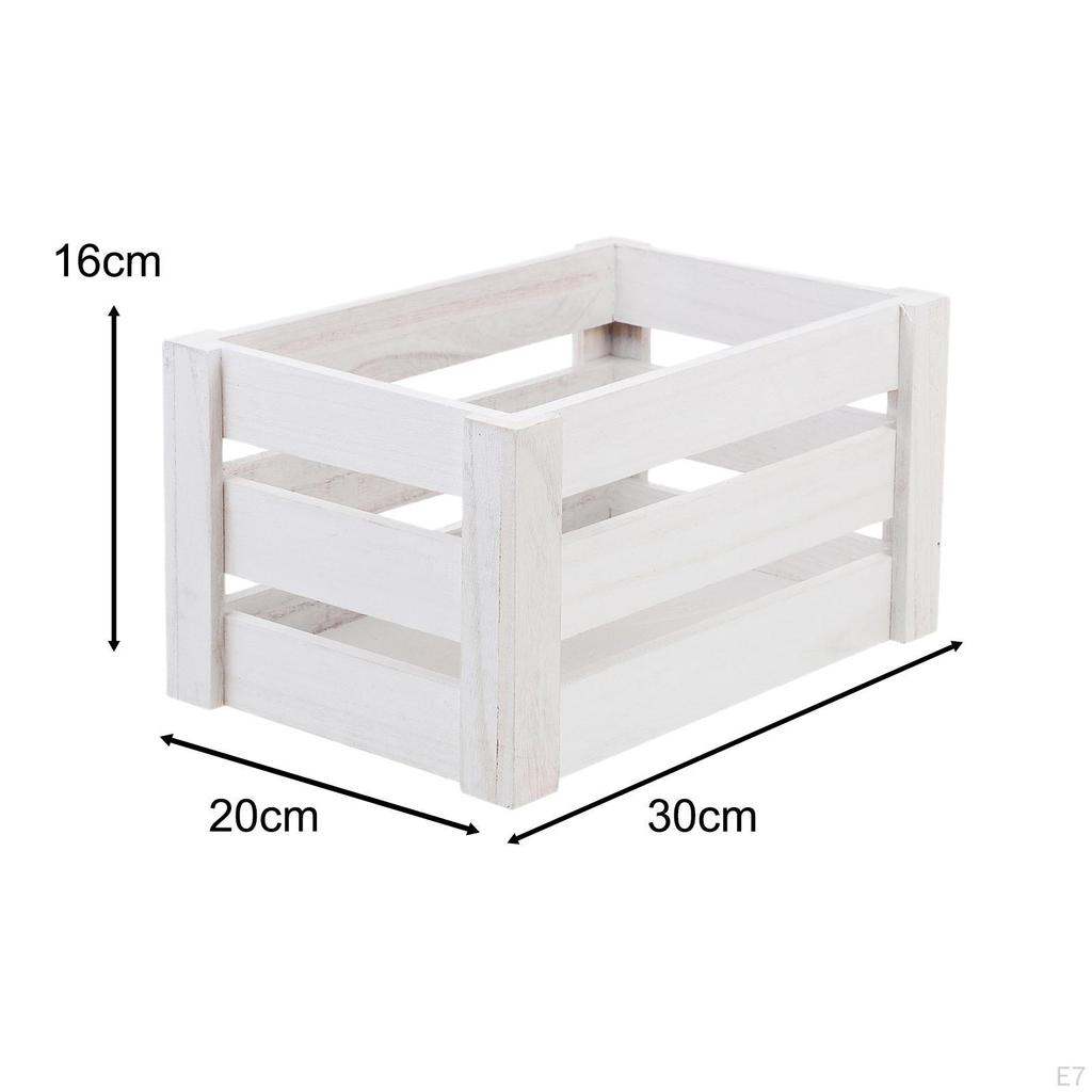 Vintage Holzkiste Desktop Organizer Korb Natürliche Robust Container Bin Holz Massivholz