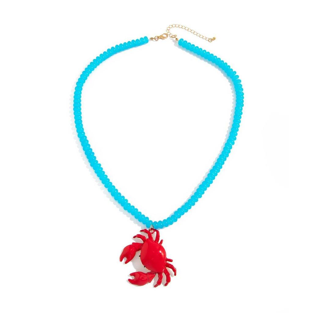Naszyjniki z wisiorkami Salircon Y2K Boho Creative Crab Crayfish dla kobiet 2026, nowe, letnie wakacje, plaża, akrylowe koraliki, biżuteria choker