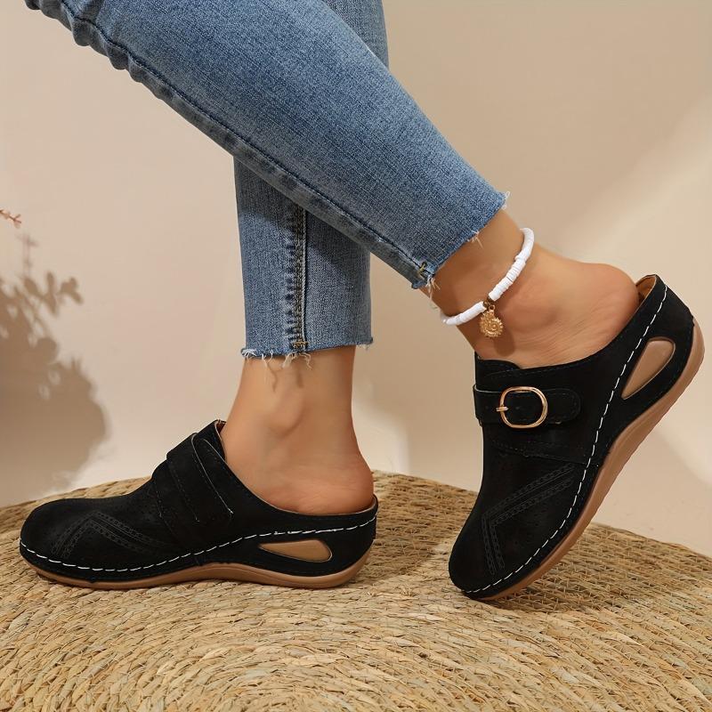 Leisure Baotou Half Slippers Female 2025 New Strap Slope with Large Size Hollow Slippers