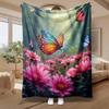 Magic Butterfly Throw Blanket Cute Glowing Forest Dreamy Pattern Cozy Bed Blankets Luxury Decor for Sofa Couch Bed Living Room