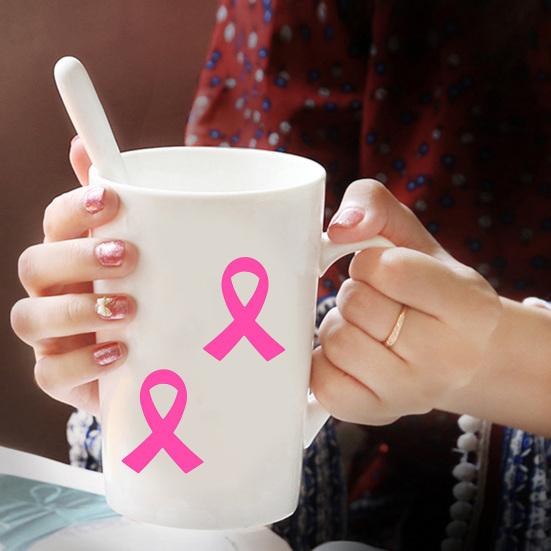 Pink Ribbon Stickers Breast Cancer Awareness Stickers Self-adhesive Ribbon Design Stickers for Fundraisers Groups Charity Events