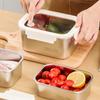 Fruit Container Leakproof Stainless Steel Crisper Large Capacity Portable Food Preservation Box Reusable Lunch Box Picnic