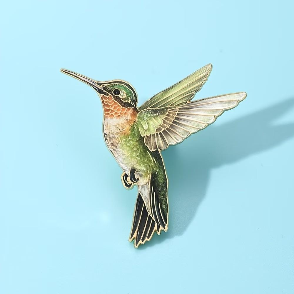 Animal Hummingbird Enamel Brooch Vintage Bird Metal Pin Personality Bird Badge Pin  Gifts