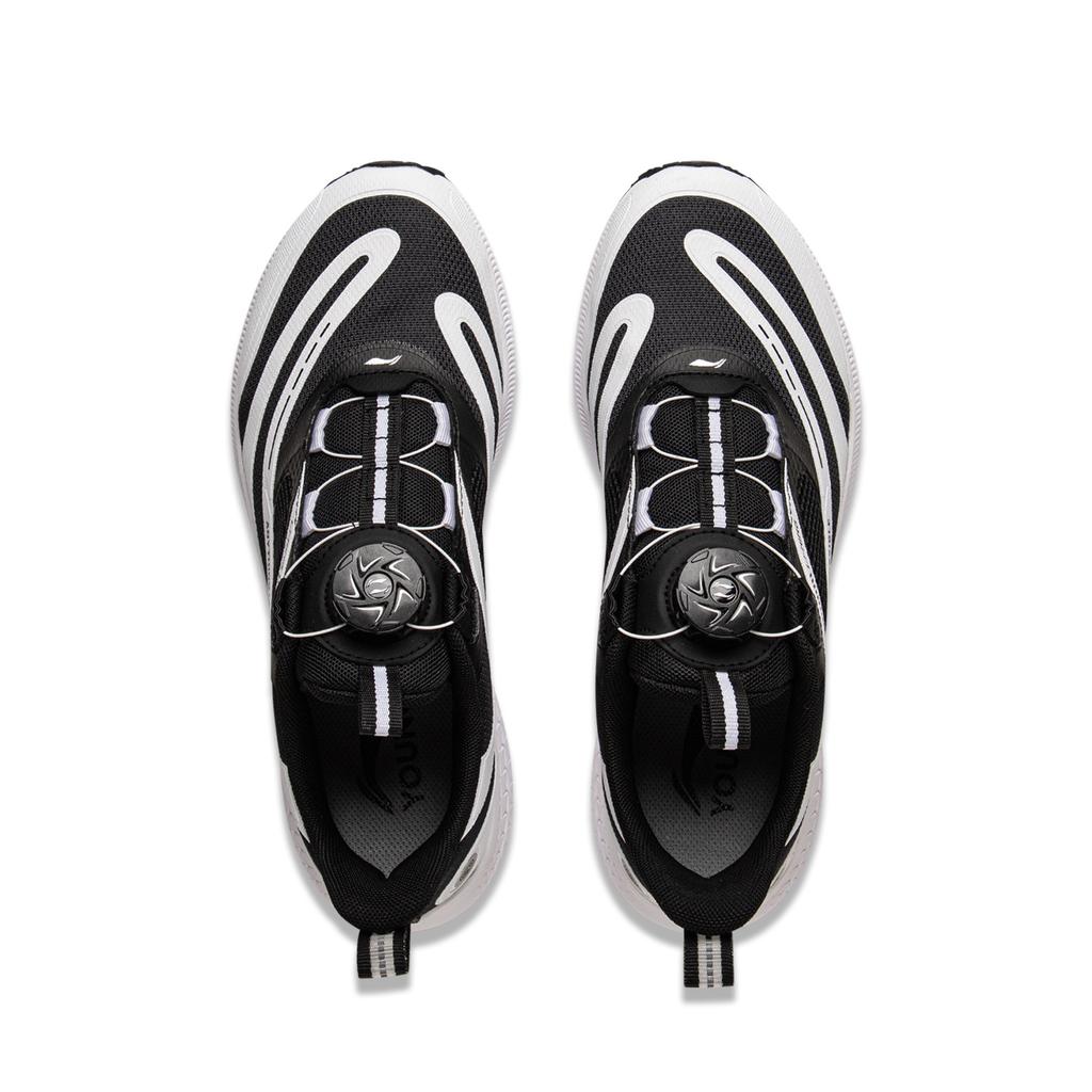 Li Ning Kids Running Shoes Comfortable Durable Rebound Breathable Low Top Kids Sneaker Black Standard-White YKFV052-1