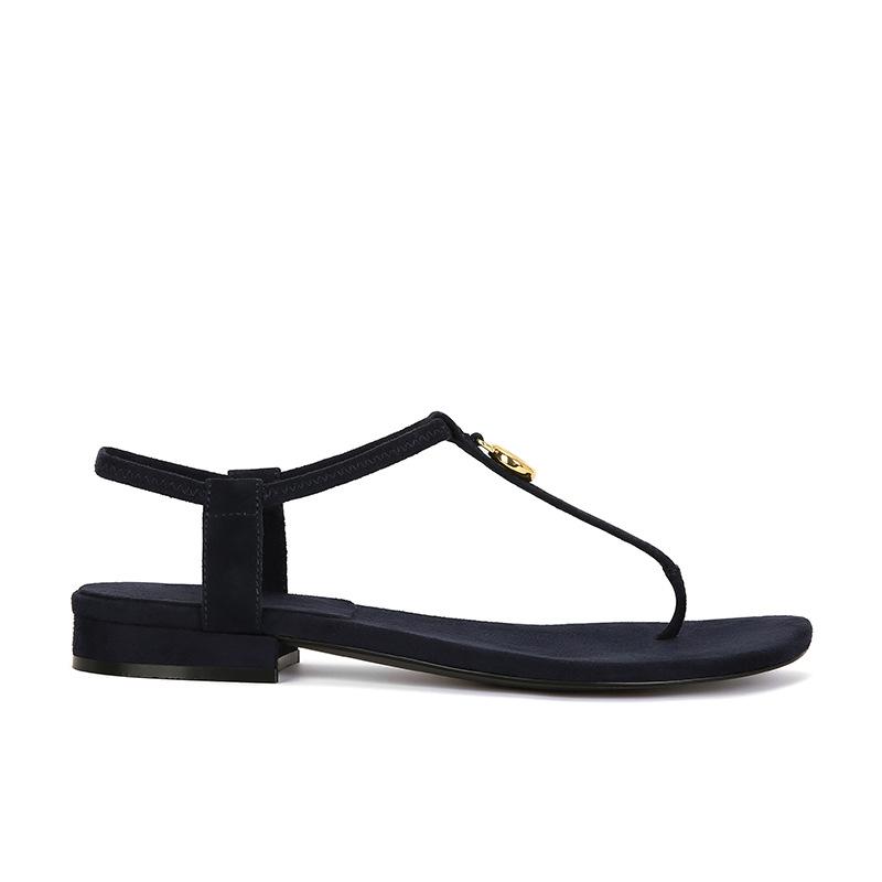 Summer new retro niche sandals women's thick heel soft sole not tired feet fashionable asymmetrical outer sandals versatile