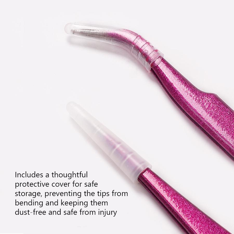 Stainless Steel Precision Eyelash Extension & Nail Art Tweezers, Beauty Tool for Lash Lifting & Rhinestones Applying