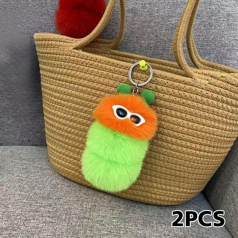 1PC Pendant Gift Car Keychain Personality Plush Doll Trendy Flu Plush Fun Cute Fashion Multicolored