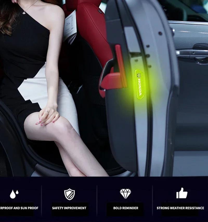 For Honda 4PCS Car Door Sticker Safety Warning Reflective Mark For Honda Civci CRV Accord Mugen Prelude FIT City CRZ CRX Jazz D