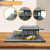 1/64 Parking Lot Diorama Miniature Scenery Model Photo Prop Collectible Gift Decorative Ornament