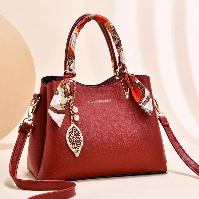 

Свадебная сумка мамы, сумка большой вместимости для женщины среднего возраста, красная сумка через плечо с ручками для счастливой бабушки на свадьбу красный