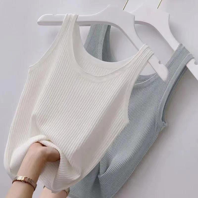 Halter Thread Vest for Women Plus Size Slim Outside with Sleeveless Base