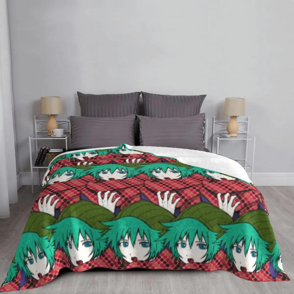 Shin Tsukimi Your Turn To Die Fleece Throw Blankets YTTD Anime Game Blankets for Sofa Travel Super Soft Bedding Throws