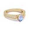 Moonstone Tapered Five-Stone Ring -925 Sterling Silver Gold Vermeil