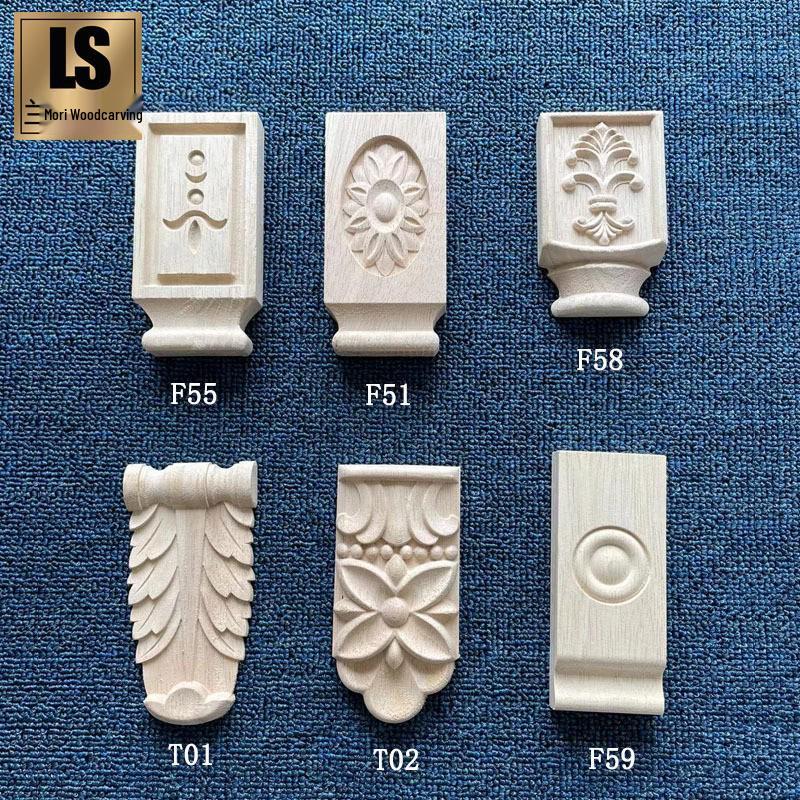 European-Style Wooden Carved Door Frame and Cabinet Decor
