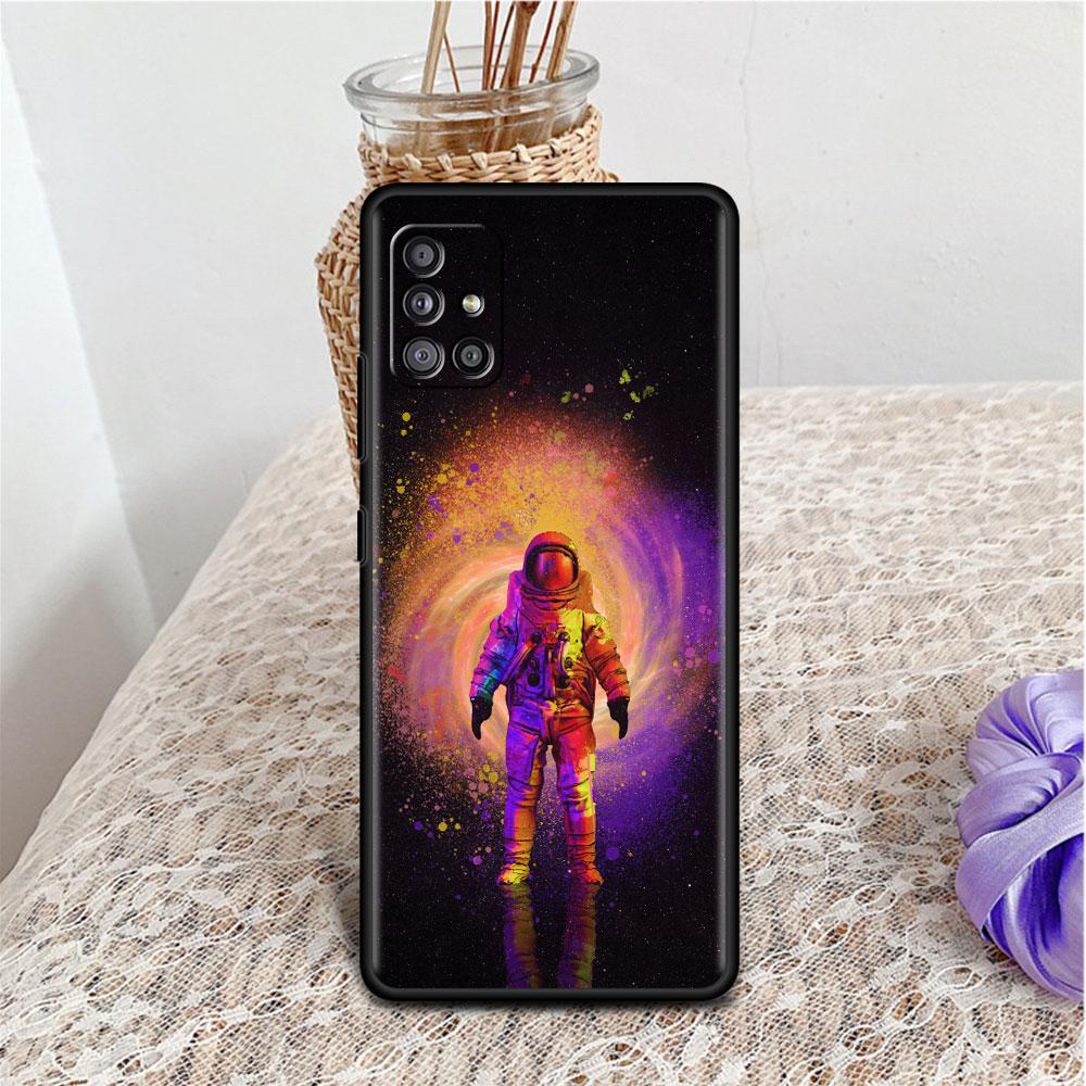 Hülle für Samsung Galaxy A52 A12 A51 A32 A71 A21s A22 A11 A02s A03 A23 A13 A53 A41 A31 A72 Weiche Handyhülle Cooler Einsamer Astronaut