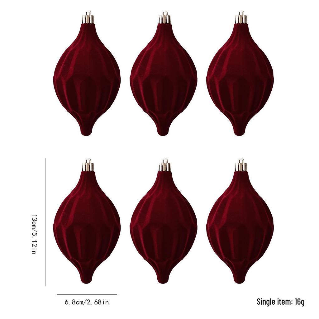 Tapered Flocked Long Strip Christmas Tree Ornaments for DIY & Party Decoration