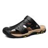 Comfy Summer Flats Hot Sale Mens Sandals Genuine Leather Beach Shoes Breathable Leisure Men Slippers Dual-Purpose Male Footwear
