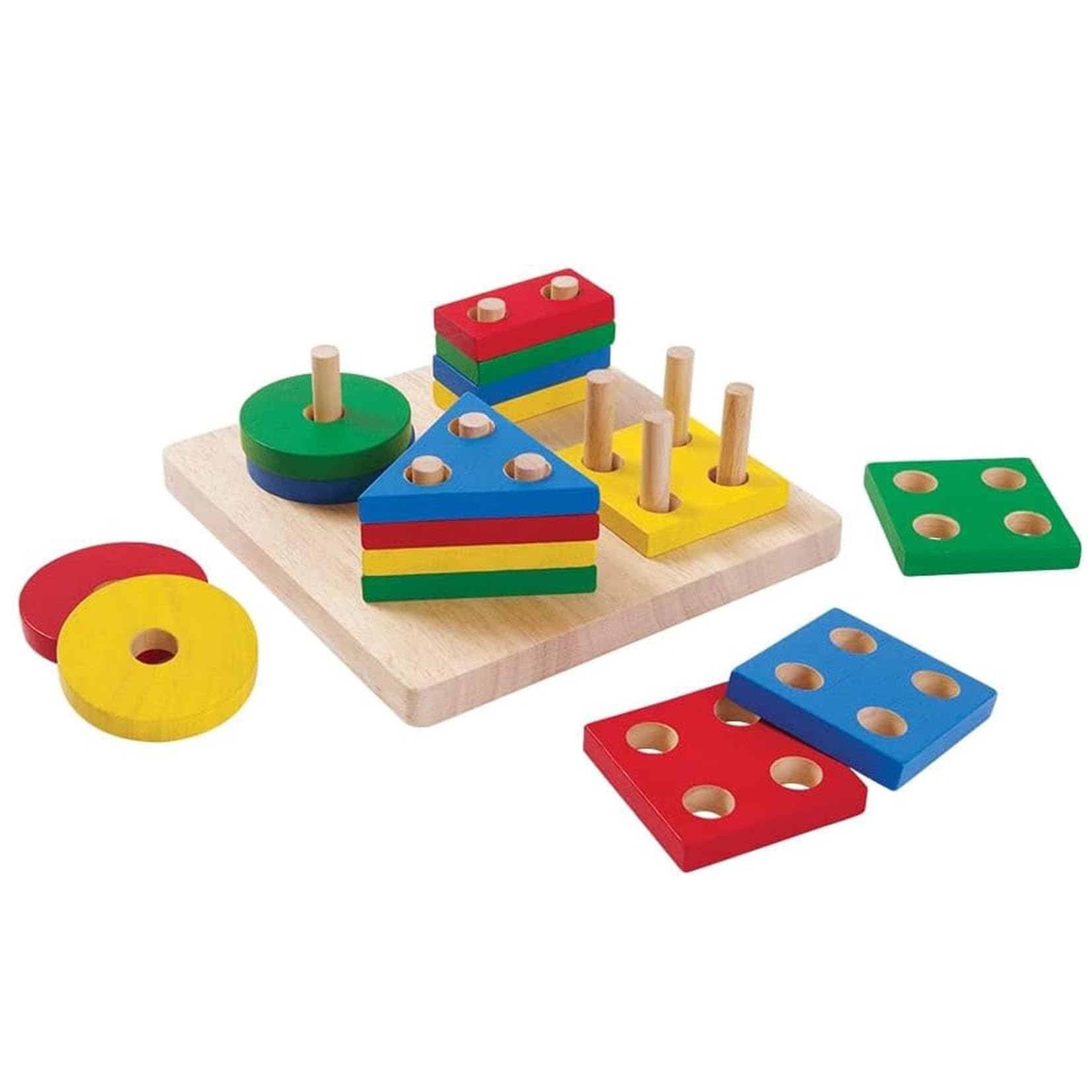 

Tibemi Montessori Educational Toy, Geometric Shape Matching Toy, Wooden Puzzle, Color and Shape Sorting, Fingertip Training, Hand-Eye Coordination,