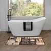 2pcs Kitchen Carpet Soft Anti-Slip Coffee Print Kitchen Decorative Mat Shower Room Door Mat Home Decoration