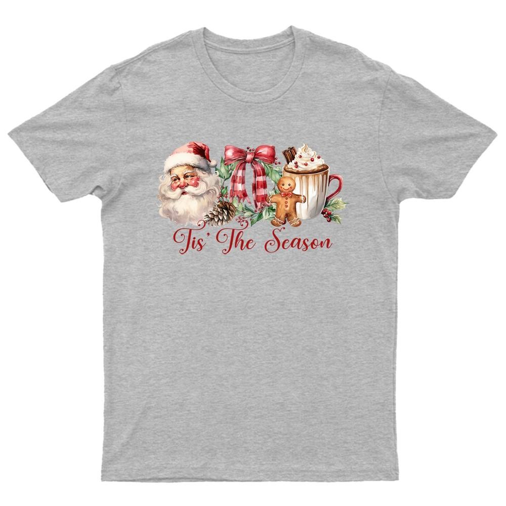Tis The Season Christmas TShirt Unisex Gift Retro Seasonal Funny Xmas Santa i