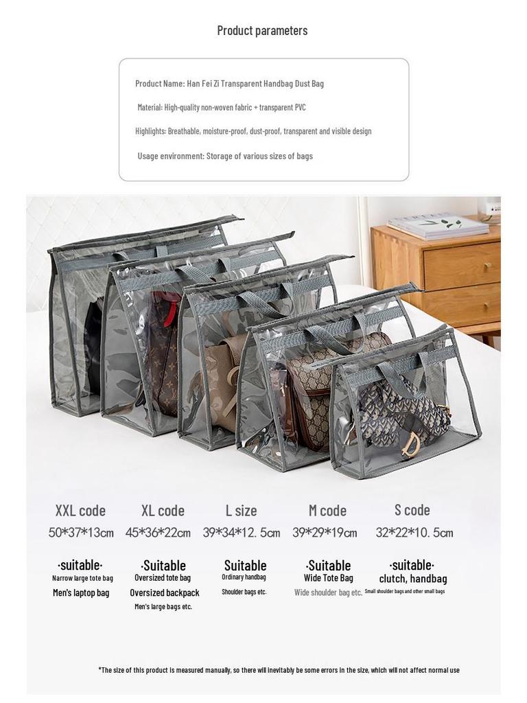 Waterproof Hanging Handbag Dust Cover & Organizer