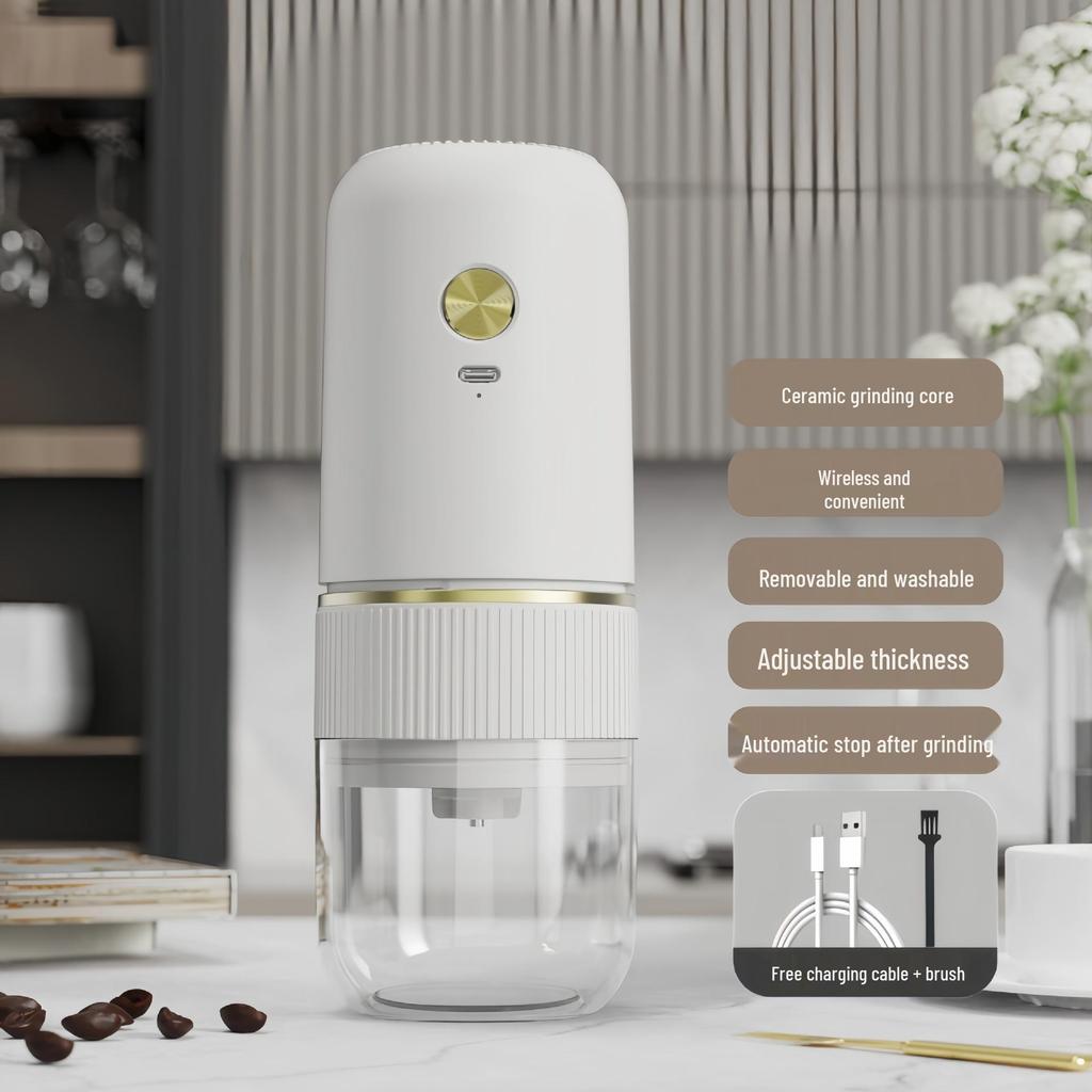 Compact Electric Coffee and Grain Grinder with Manual Option for Home Use