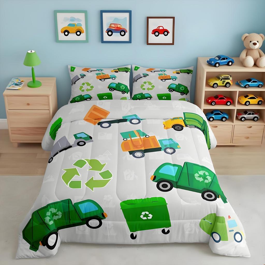 Feelyou Boys Race Car Twin Size Bedding Set Kids Racing Car Comforter Extreme Sports Comforter Set for Teens Cool Car Comforter Car Room Dec