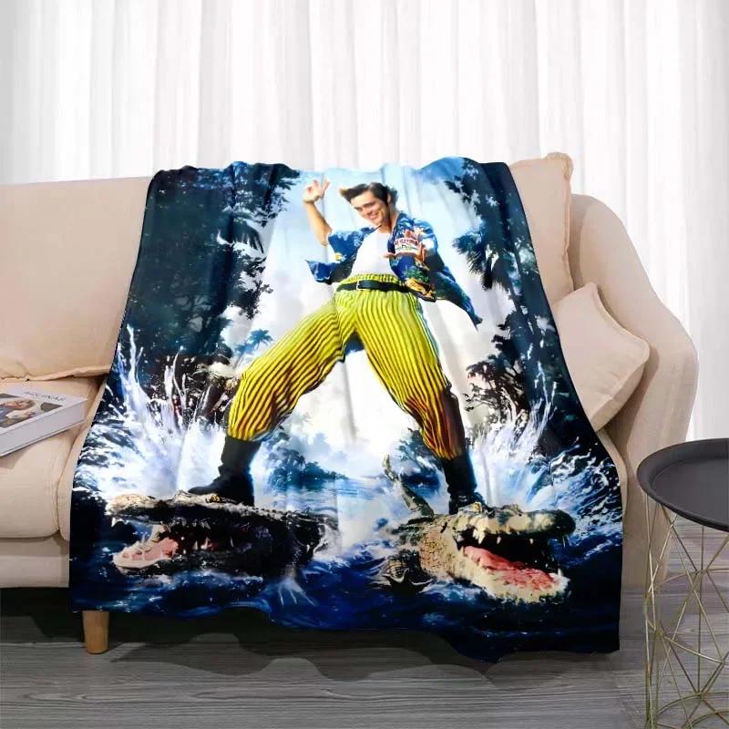 3D MASK Cartoon Blanket Jim Carrey Pattern Bedroom Living Room Home Decoration Picnic Blanket Children's Room Blankets for Beds