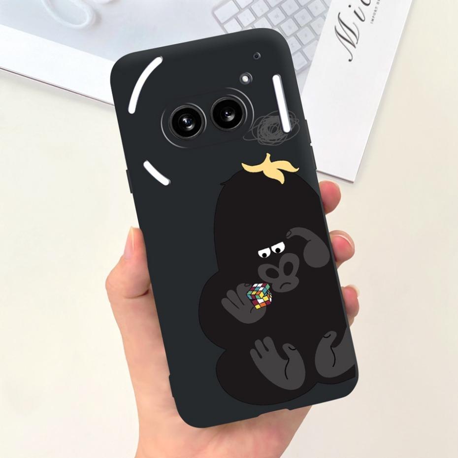 Für Nichts Telefon (2a) (2) Schwarze Silikon-Schutzhülle Für Nothing Phone2 Phone 2a Niedliche Cartoon-Weichschalen