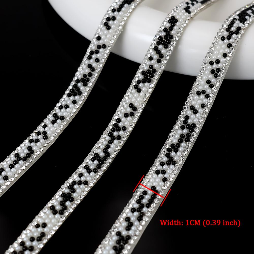 10Yard Rhinestone Ribbons Glitter Crystal Diamond DIY Crafts Self Adhesive Pearl Roll Wedding Party Festival Gift Decoration