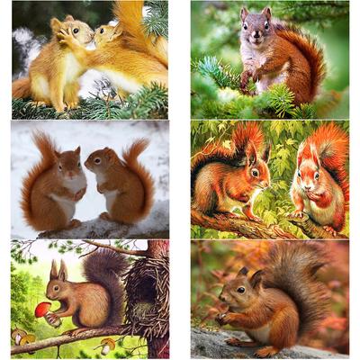 DIY 5D Full Round Diamond Painting Animals Squirrel Diamond Embroidery Diamond Mosaic Cross Stitch Landscape Home Decor