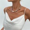 Pearl Beaded Necklace for Women Pearl Chain Necklace Pendant Choker Statement Jewelry