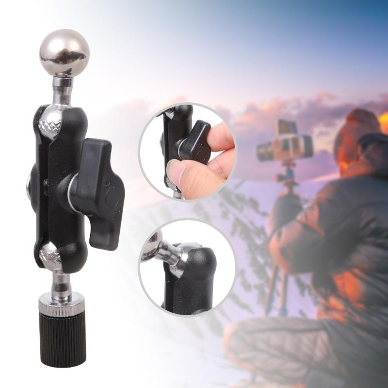 1/4inch Thread to 17mm Ball Head Joint Base Double Socket Arm Extension Arm Motorcycle Bike Phone Mount Camera Lighting