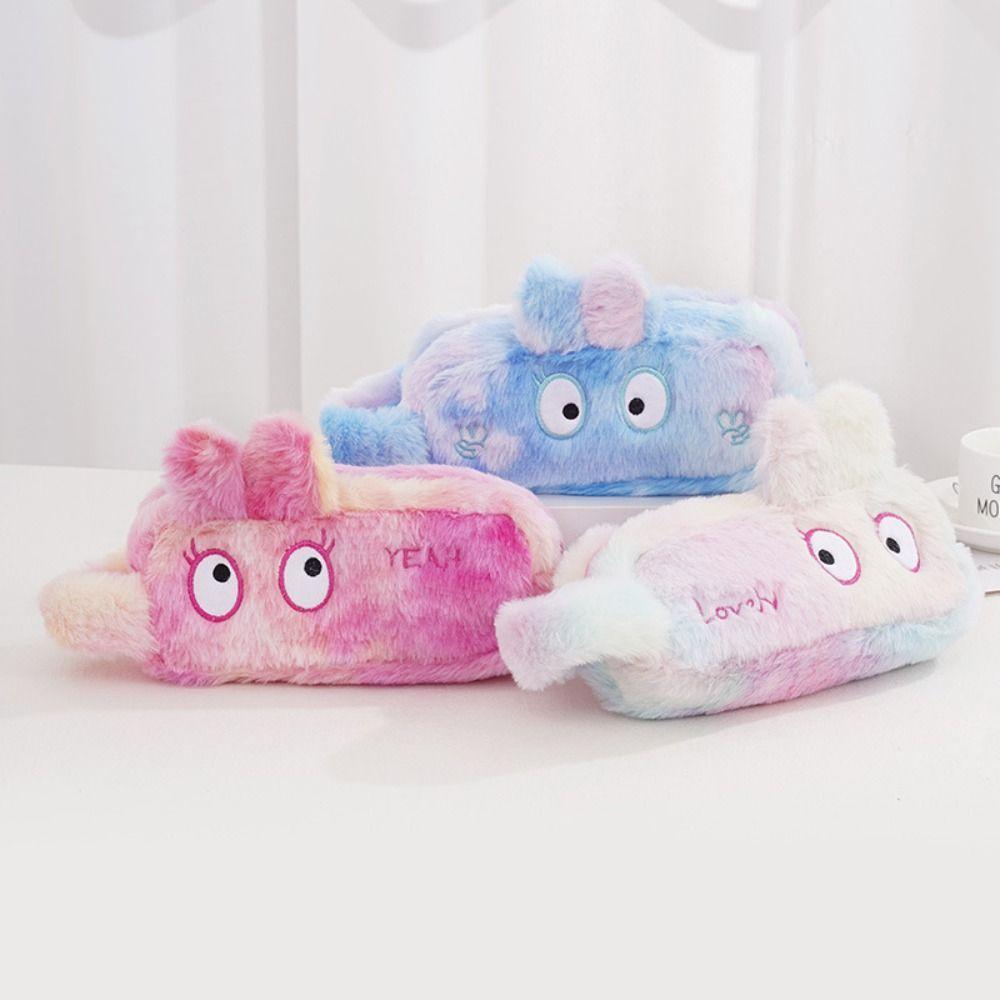 Large Capacity Pencil Pouch Plush Bag Cartoon Plush Pen Bag Plush Pencil Case  Girl Gift