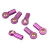 6Pcs Aluminum Alloy M3 Link Rod Tie Rod End Ball Head Joint Holder for 110 RC Car Purple