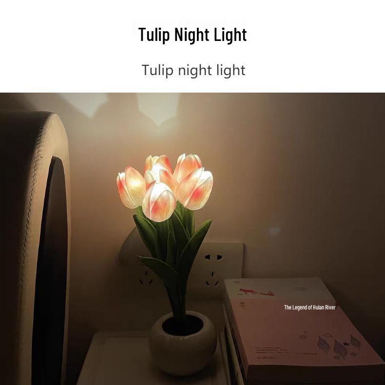 Dimmbares LED-Tulpen-Nachtlicht Blumenstrauß für Schlafzimmer-Dekoration