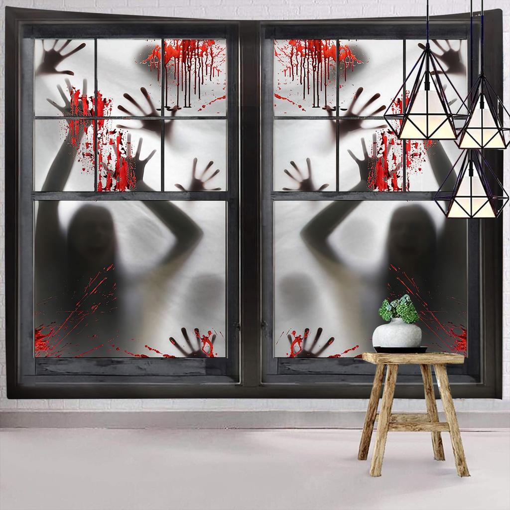 Dark Halloween Horror Tapestry Scared of Zombies Wall Hanging Witch Mysterious Woman  Home Decor Holiday Backdrop