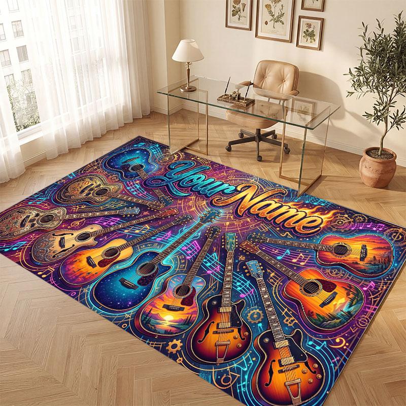 Celebration Theme Crystal Velvet Floor Rug Personalized Custom Name Text Warm Carpet Home Decoration
