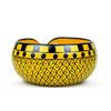 Painted Gorgeous Stoneware Yarn Ball Storage Bowl with Innovative Dispensing Curl | Knitting & Crochet Accessions (Medium, Curry Yellow)