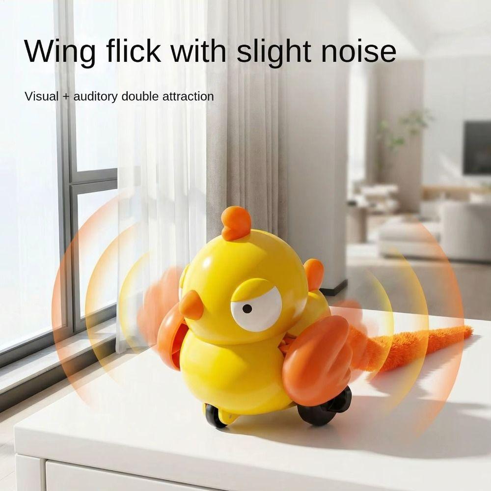 Wind Up Bird Shape Interactive Cat Tail Bite-Resistant Bird Cat Teaser Sounding Pull Play Cat Exercise Kitchen Apartment