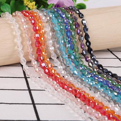 Glass Crystal Water Droplet Shaped Beads Loose Spacer Bead for DIY Jewelry Bracelet Necklace Making