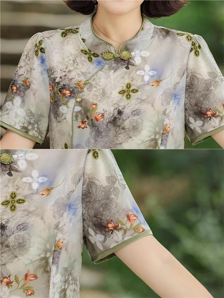 Elegant 2026 Summer Dress for Stylish Mid-Aged Women - Dignified, Generous Short-Sleeved Design