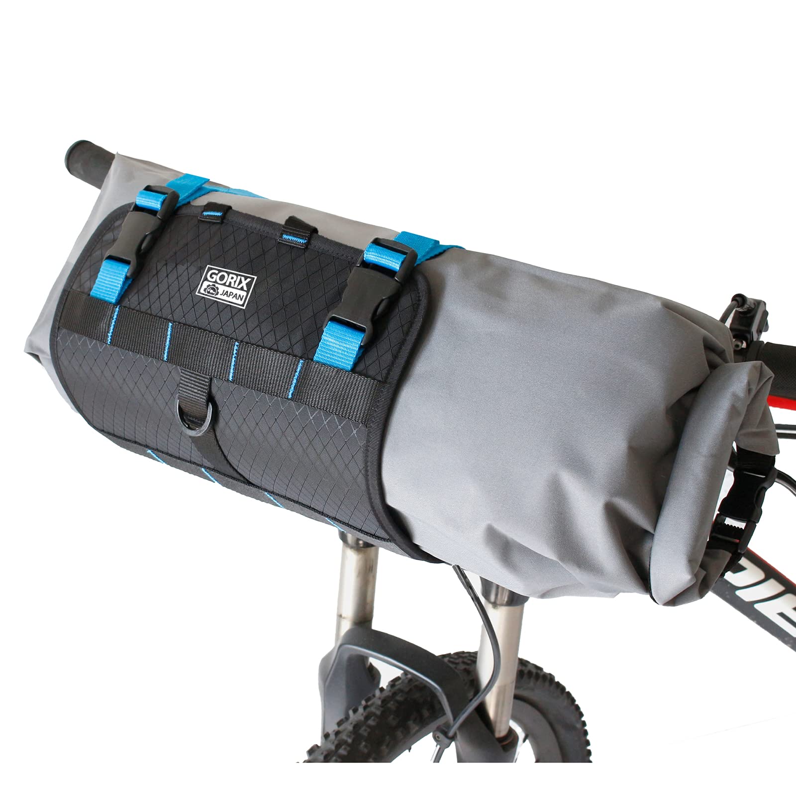 

GORIX Waterproof Handlebar Bag Removable Storage Easy Rain Protection Stretchable Front Bag GX-6408 [Large Capacity, Bag, Installation] чёрный