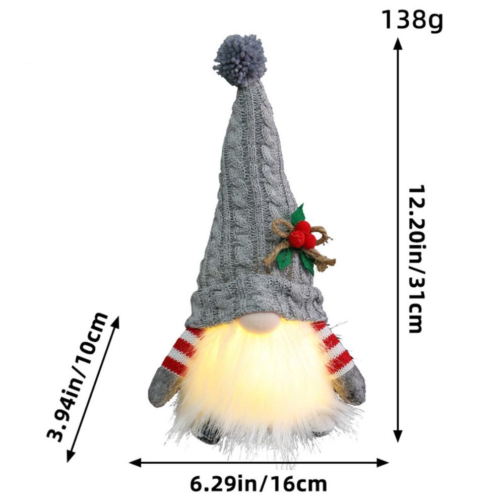 Schlitten Gesichtsloser Zwerg Puppe Ski 2024 Weihnachts-Gnom Puppe mit LED-Licht Elf Weihnachts-Gnom Gesichtsloser Puppe Heimdekorativ
