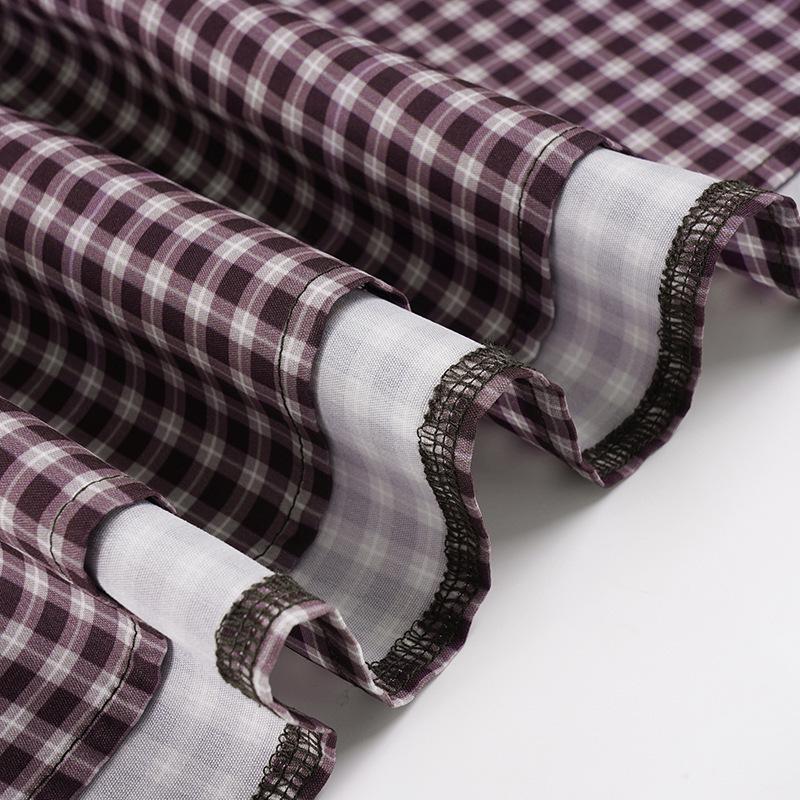 Gonna Lunga a Quadri Vestibilità Slim Fit Pastorale Europea a Vita Bassa - Comoda, Casual, Stile Fanciullesco.